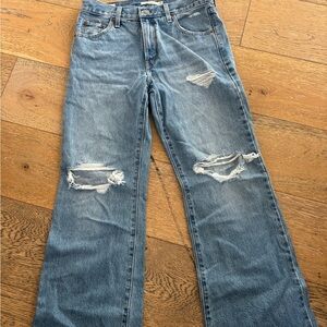 Levi's Blue Straight Leg Distressed Jeans